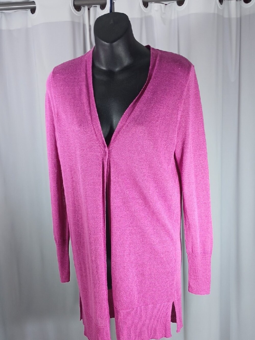Halogen Womens NEW Purple Orchid Knit linen blend cardigan sweater